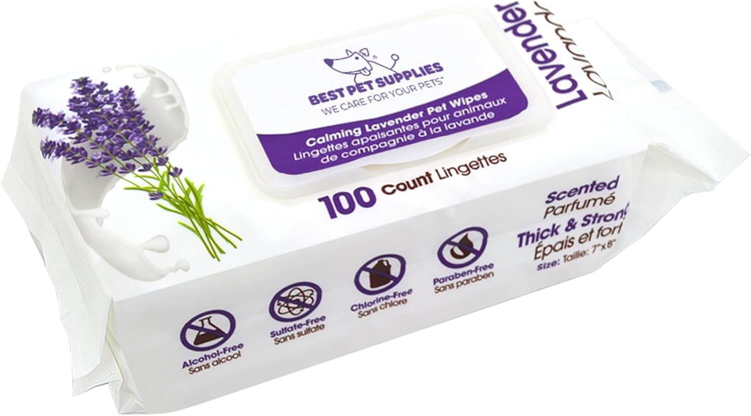 Lavender Dog Deodorizing Wipes - 100 counts