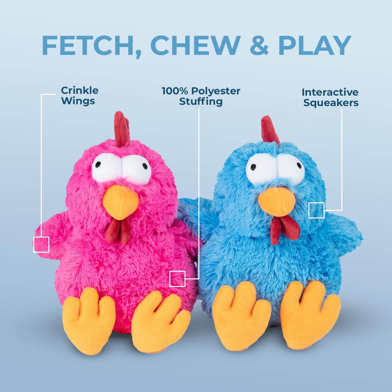 Pink Squeaky Plush Dog Toy for Play & Chewing – Best Pet Supplies Mrs. Cluck