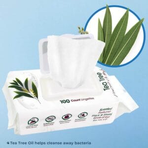 Tea Tree Dog Cleaning Wipes - 100 Count Deep Cleansing & Hydrating