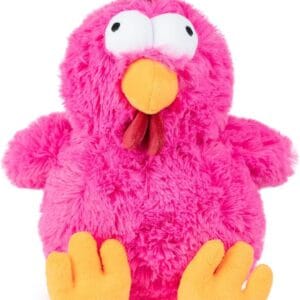 Pink Mrs. Cluck Interactive Squeaky Plush Dog Toy from Best Pet Supplies