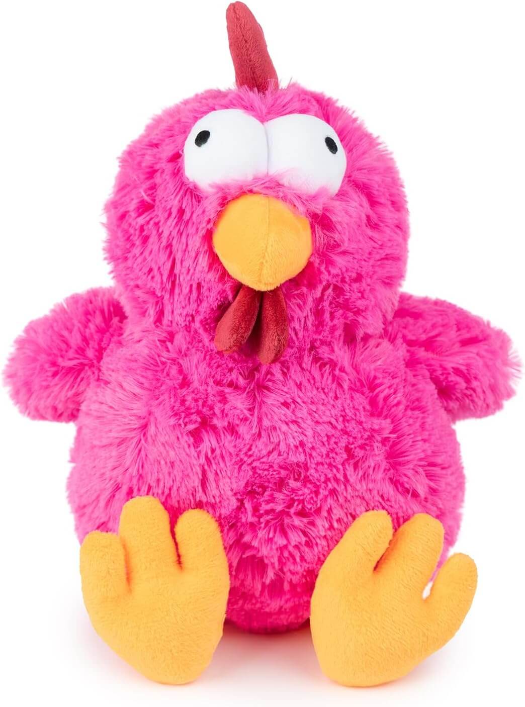 Pink Mrs. Cluck Interactive Squeaky Plush Dog Toy from Best Pet Supplies