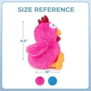 Interactive Squeaky Plush Dog Toy – Pink Mrs. Cluck by Best Pet Supplies