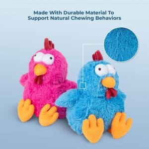 Interactive Squeaky Plush Chew Toy – Blue Mrs. Cluck by Best Pet Supplies