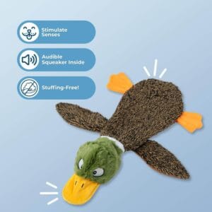 Interactive Stuffless Squeaky Chew Toy – Wild Duck for Dogs
