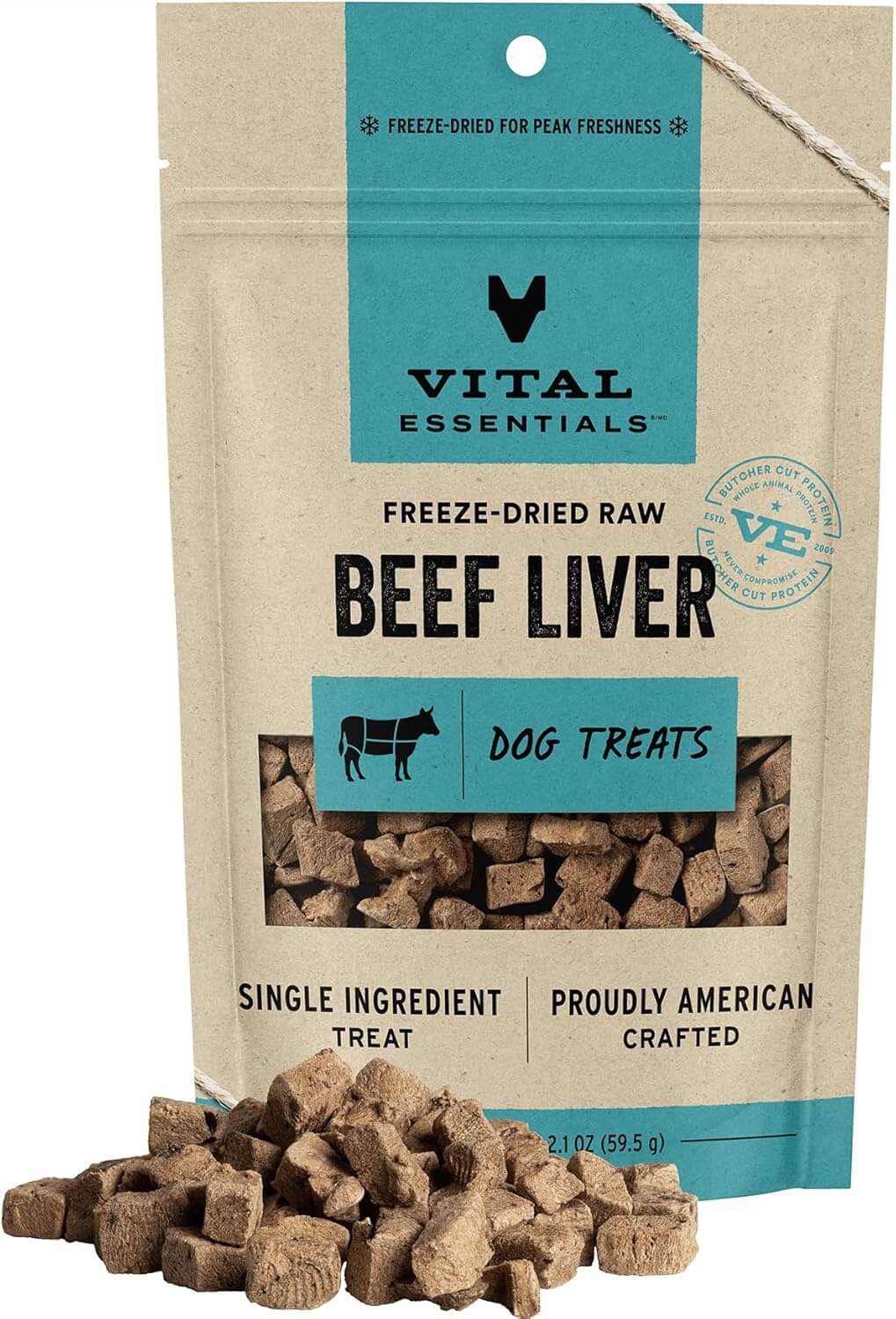 Vital Essentials Freeze-Dried Raw Beef Liver Dog Treats – High-Protein Training Treats